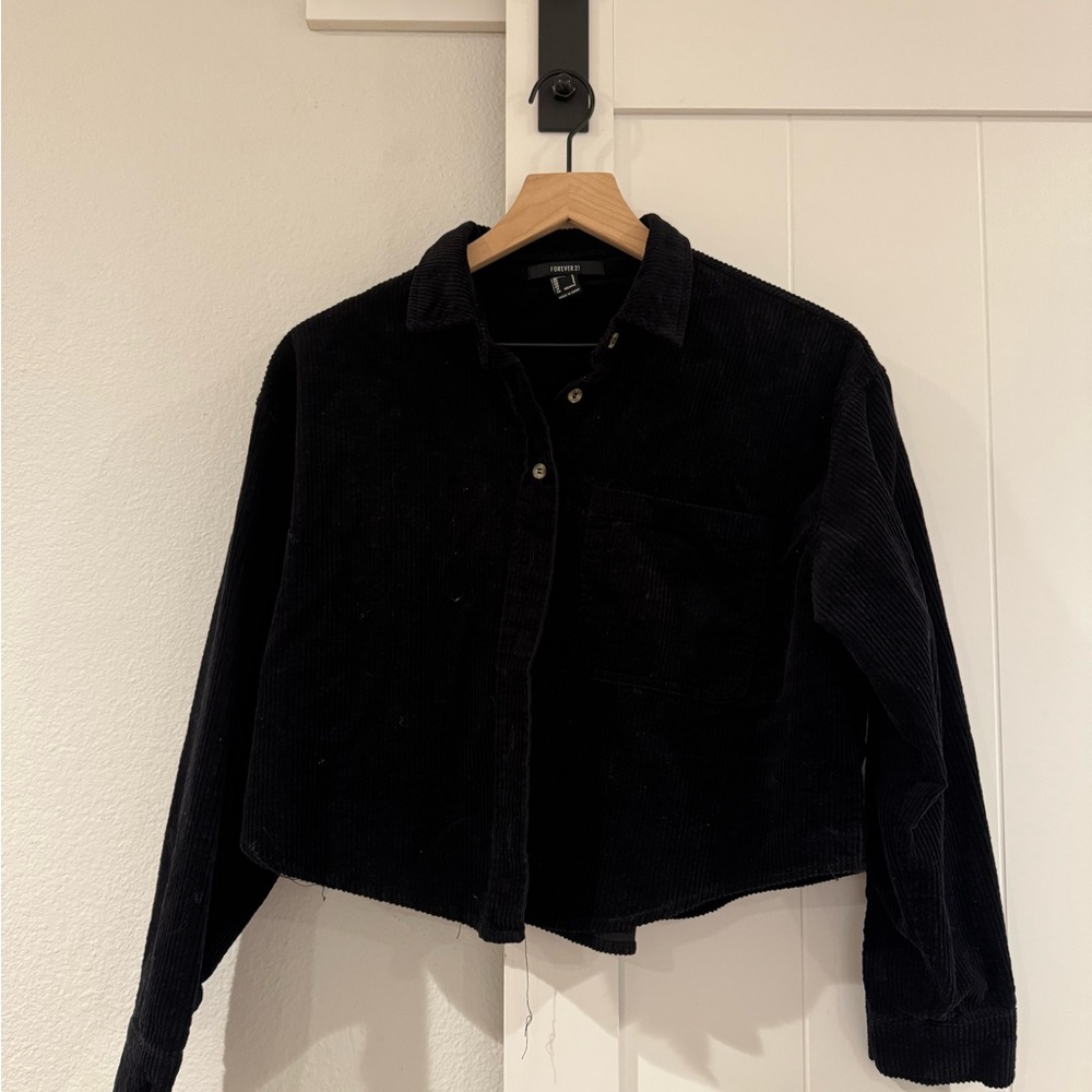 Forever 21 Black Cropped Corduroy Jacket